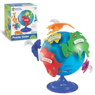 Image of Learning Resources Puzzle Globe Educational &amp; Interactive Map World for Kids Spinning STEM Gifts 3 4 5 6 7 Year Old Boys Girls
