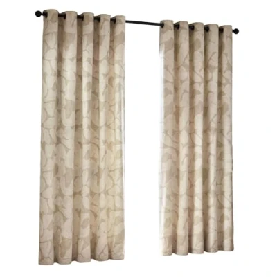 Image of Hoem HÖEM Brinn Abstract Curtains Beige Cotton Size 168 cm x 137