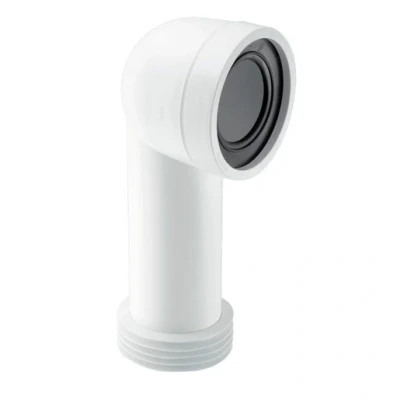 Image of McAlpine 90 Degree Bend Adjustable Length Rigid Wc Connector Con8