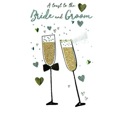 Image of Wonderful Wedding Greeting Card Hand Finished Champagne Range Cards JGS664