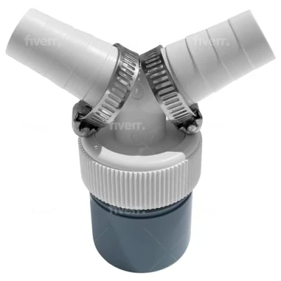 Image of Drain Adaptor for Dishwasher and Washing Machine Double Connection Pipe Thread Y Adapter Hose with Input Connector of 19 24 mm Outlet 40 Material: Plastic