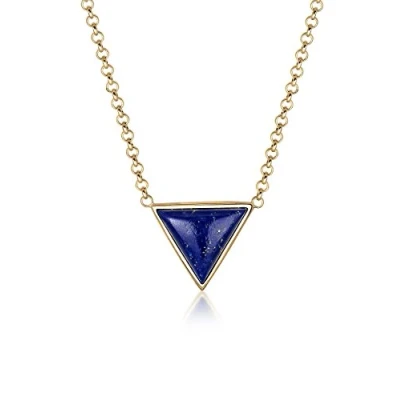 Image of Elli Women Necklace 925 Sterling Silver Gold Plated Quadrilateral Length 45cm 0104850616