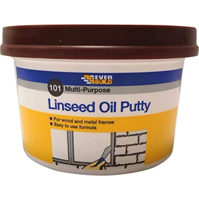 Image of Everbuild 101 Multi Purpose Linseed Oil Putty Suitable for Single Pane Glass Brown 500 g
