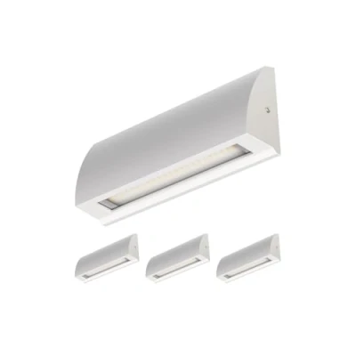Image of ledscom.de 4 LED Wall Light/Staircase Light SEGIN for Outdoors, IP54, Flat, Downlight matt, Angular, 6.2 W, 566lm, Warm White