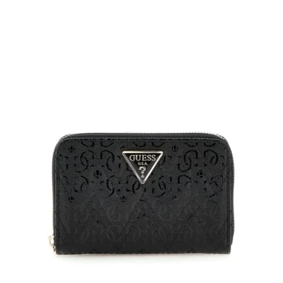 Image of GUESS Women&#039;s Adelard SLG Medium Zip Around Wallet, Black, One Size