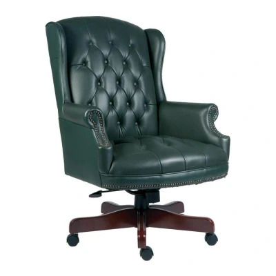 Image of TEKNIK Chairman Bonded leather Tilting Executive Chair Green