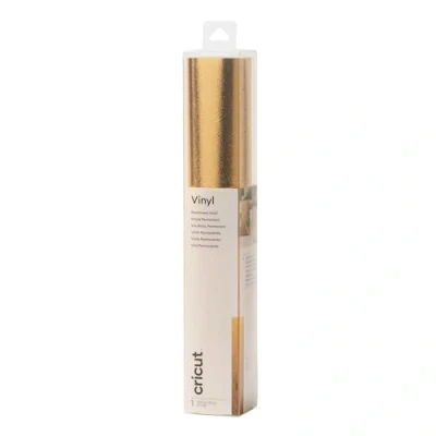 Image of Cricut Permanent Vinyl Metallic Gold 1.2 m (4 ft) Self Adhesive Roll For use with all Cutting Machines