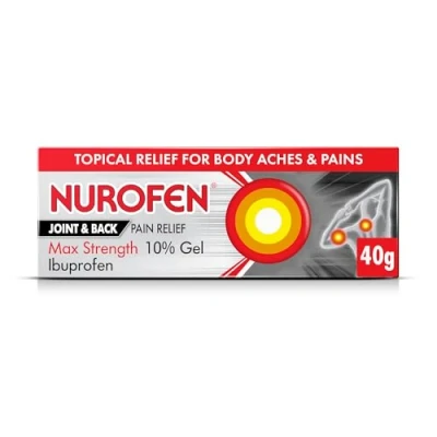 Image of Nurofen Joint &amp; Back Pain Relief Max Strength 10% Gel Ibuprofen, 40g