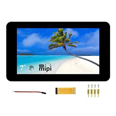 Image of 7inch Touchscreen Display for Raspberry Pi 4B/3B+/3A+/3B/2B/B+/A+, DSI Interface, 800x480 Capacitive TFT Screen, Support OS/Ubuntu/Kali/WIN10 IoT and Retropie, up to 5 points Touch