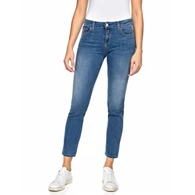 Image of REPLAY Women&#039;s Faaby Powerstretch Denim Jeans, 009 Medium Blue, 24W x 28L