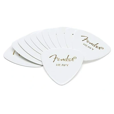 Image of Fender Classic Celluloid Guitar Picks 346 Shape, White, Heavy, 12 Pack