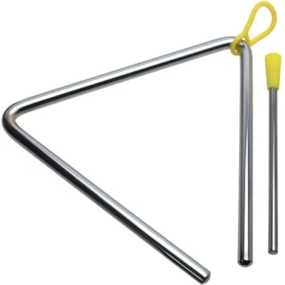 Image of ARA CHOICE Metal Music Triangle Percussion Instrument Musical With Beater Kids Adults Hand Triangles Steel Rod For Children 6 Inches Mixed Striker Rhythm