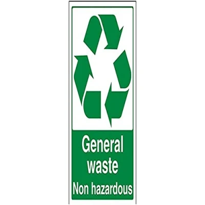 Image of V Safety General Waste, Non Hazardous Recycling Sign 200mm x 300mm 1mm Rigid Plastic
