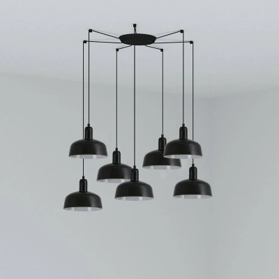 Image of Tatawin Small 7 Light Black Cluster Drop Pendant Lamp