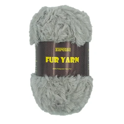 Image of Zarela Fur Yarn 50g (101) Grey
