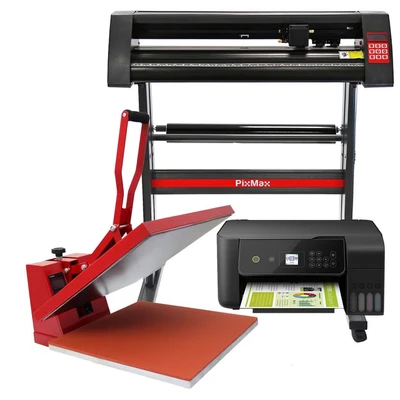 Image of MonsterShop PixMax Heat Press Clam 50 x 50cm Vinyl Cutter &amp; Printer Bundle