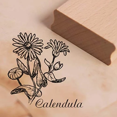 Image of Calendula Stamp Marigold Design Approx. 38 x mm.