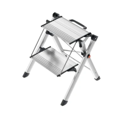 Image of Hailo 4310 100 Aluminium Mini Comfort Folding Steps 2 Large Treads