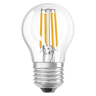 Image of LEDVANCE Smart LED Bulb with Bluetooth Mesh, Clear Filament E27 Drop Shape, Dimmable, Warm White (2700 K), Replaces Traditional 40 W Bulbs, Controllable Google &amp; Alexa, 1 Pack
