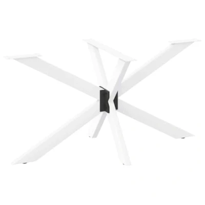 Image of vidaXL Spider Shape Dining Table Leg White, Steel, Adjustable Foot Levelers, Kitchen/Living Room Versatile Use (120x68x72 73 cm)