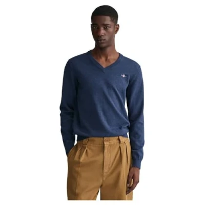 Image of Gant Pullover V Neck Jeans Blue Dark size 3XL