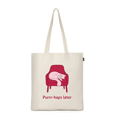 Image of Eco Right Aesthetic Canvas Tote Bag for Women, Cute, Trendy &amp; Reusable Cotton Bags School, Shopping, Gym, Library and Beach, Perfect Groceries, Gifts Teachers