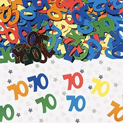 Image of amscan 9900465 Confetti num 70 mul 14g met