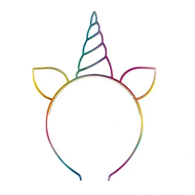 Image of Rainbow Unicorn Party Headband (17cm x 24cm) Vibrant, Multicolored, Magical Accessory Perfect for Birthdays and Celebrations 1 Pc