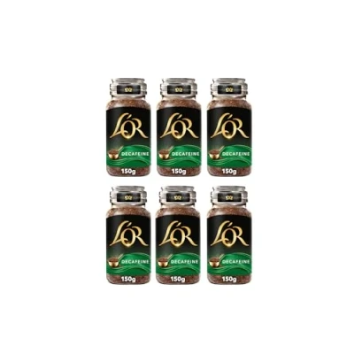 Image of L&#039;OR Decaf Instant Coffee 150g (Pack of 6 Jars, Total 900g)