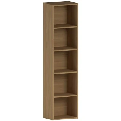 Image of Vida Designs Oxford 5 Tier Cube Bookcase, Oak Wooden Shelving Display Storage Unit Office Living Room Furniture