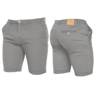 Image of Crosshatch Mens Stretch Slim Fit Chino Shorts with Pockets for Summer, Holiday, Golf by Jeanbase Grey 34