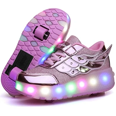 Image of Kids Trainers Roller Skates Shoes with Wheels for Girls Boys LED Strips Light Up Rollerskates Inline Cross Trainer Fashion Wheel Skateboard Hover