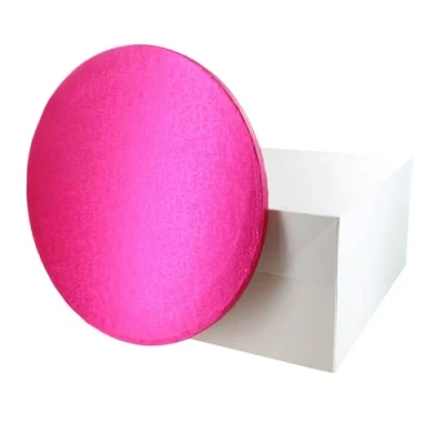 Image of Culpitt Cerise Board &amp; Box Set 12&quot; White Cake Drum, And Board, Transport Combo Pink