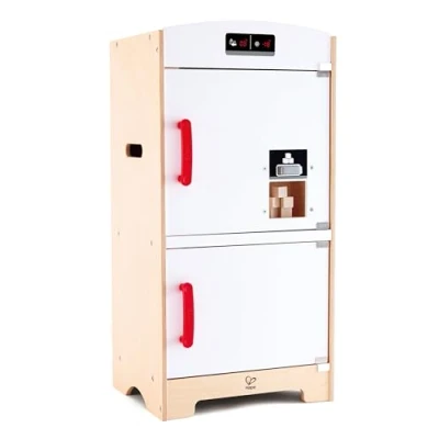 Image of Hape e3153 Spiel Synthetische Holz Küche Kühlschrank, weiß Toy, Multicolor, 35.8 x 29.4 74 cm