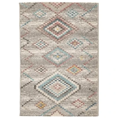 Image of vidaXL Area Rug 140x200 cm Multicolour Polypropylene Indoor/Outdoor, Vintage Geometric Design, Soft Short Pile, WATERPROOF, Foldable for Easy Movement, UV Resistant