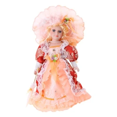 Image of TingHaoO Collectible Victorian Doll Porcelain Elegant Ceramic Female Delicate Realistic Desk Display Centerpieces