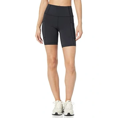Image of Amazon Essentials Women&#039;s Active Sculpt High Rise 7 Bike Shorts with Pockets, Black, M