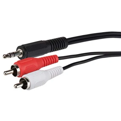 Image of Maplin 3.5mm Aux Stereo 3 Pole Jack Plug To Twin Rca Phono Cable 5m Black