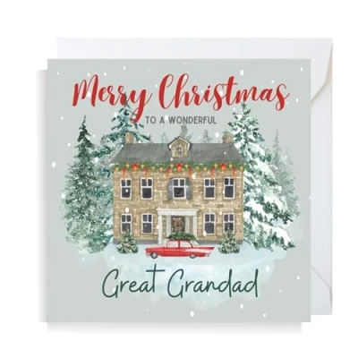 Image of Second Ave Great Grandad Christmas House Square Xmas Holiday Festive Greetings Card