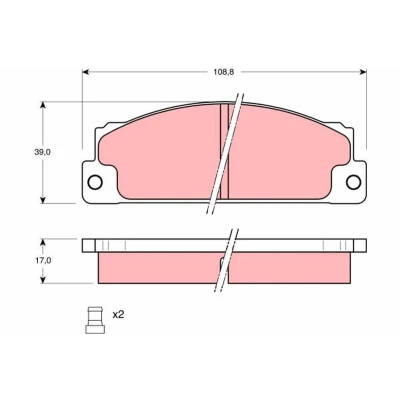 Image of 4434816, 5888151, 5888154 Brake pad set TRW GDB296 incl. wear warning contact FIAT: X 1/9, 127 Hatchback, Strada I Convertible