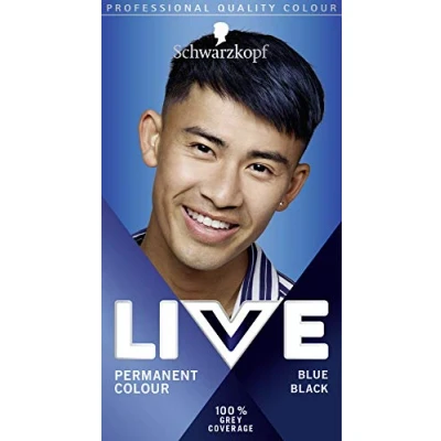 Image of Schwarzkopf Live Permanent Hair Colour Men Blue Black 090