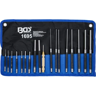 Image of BGS 1695 Parallel Pin Punch Set 100 150 200 mm 1.5 9.5 incl centre Punches 18 pcs.