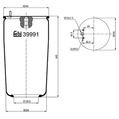 Image of 1076595 Boot, air suspension FEBI BILSTEIN 39991 Rear Axle Left, Right