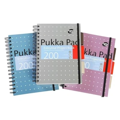 Image of Pukka Pad Executive Ruled Wirebound Project Book A5 (Pack of 3) 6336 MET