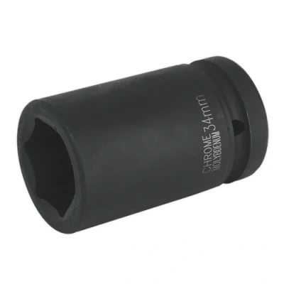 Image of Sealey Premier Impact Socket 34mm Deep 1&quot;Sq Drive