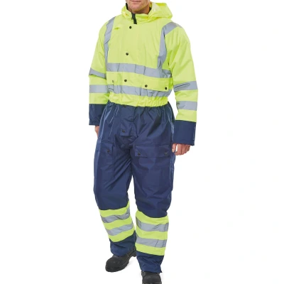 Image of Two Tone Hi Vis Thermal Waterproof Coverall Small
