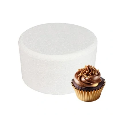 Image of Culpitt 8&quot; x 4&quot; Round Cake Dummy, Bevelled Edge Form, Practice Decorating or Use for Creating Long Lasting Displays, Smooth Polystyrene