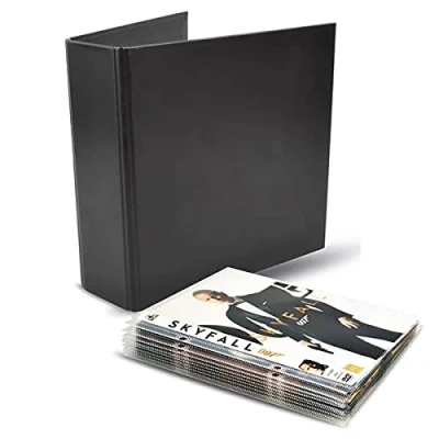 Image of 3L Office Storage Pack 100 Pockets + 4 DVD Folders, Transparent/Black