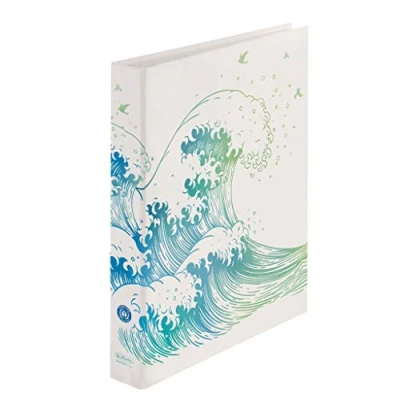 Image of Herlitz 50033416 maX.file Ring Binder, A4, 2 Mechanism, Motif: GREENline Wave, 1 Piece