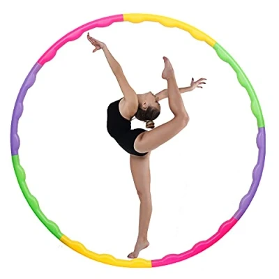 Image of joofang 8 Sections Kids Hula Hoop, 65cm 120g Adjustable Fitness Ring Gymnastic Detachable,Ideal for Dancing,Playing Sports,Games,Swimming Pet Training,Portable Equipment,38 year old children